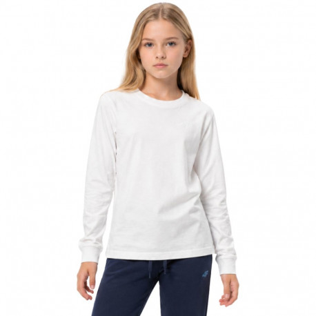 4F tüdrukute pikkade varrukatega särk F460 4FJWMM00TLONF460 10S 146cm, valge