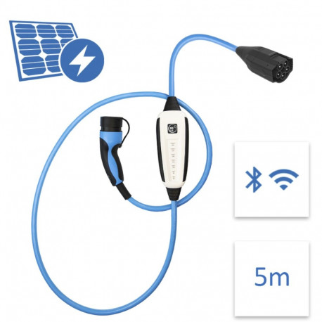 Mobile Wallbox seinalaadija 32A 5m Pure 22kW päikeseenergia laadimiseks WLAN ja Bluetooth, valge