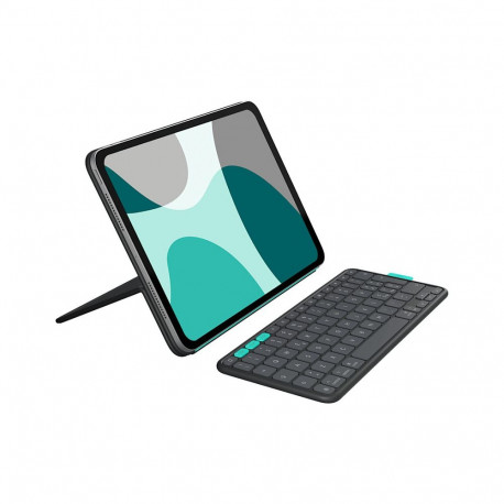 "Logitech Flip Folio - Tastatur und Foliohülle - full size -AZERTY - Französisch - Graphite - für Ap
