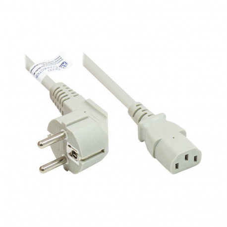 "Good Connections Schutzkontakt-Stecker gew.- C13 grau 3m"