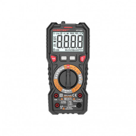 Digital Multimeter with Flashlight Habotest HT118C, True RMS, NCV, battery testing