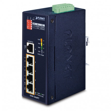 PLANET tööstuslik Etherneti kommutaator 5-pordiline 4 PoE (-40~75