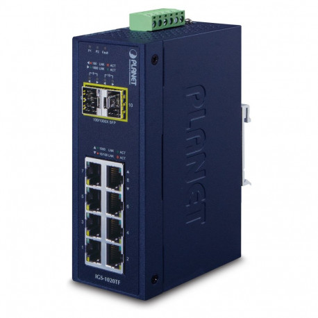 "Planet IGS-1020TF 8-Port Industrial Ethernet Switch"
