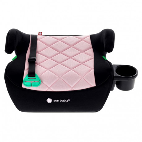 SUNBABY booster-iste LittleNestPro 125-150cm ISOFIX tassipidajaga, must ja roosa