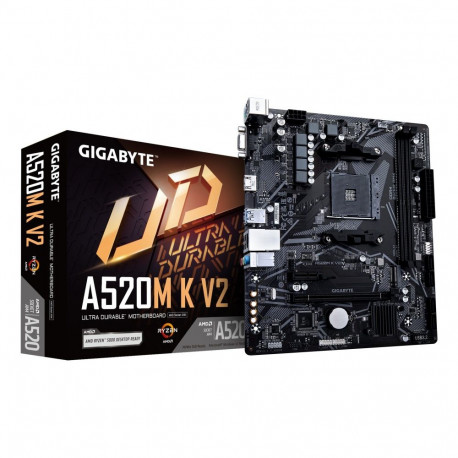 Mainboard|GIGABYTE|AMD A520|SAM4|Micro-ATX|Memory DDR4|Memory slots 2|1xPCI-Express 3.0 1x|1xPCI-Exp