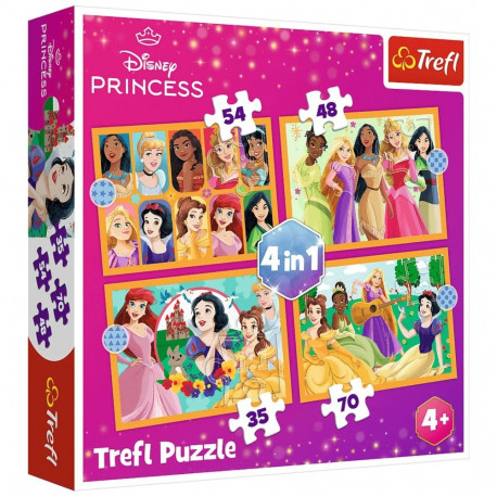 Trefl pusle 34651 Disney Princess Muinasjutulised lood 4in1 (35, 48, 54, 70)