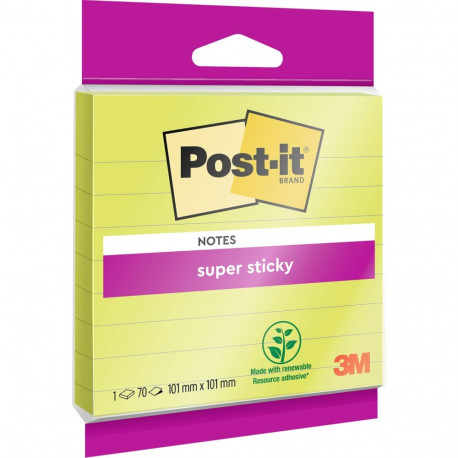 Märkmepaber 101x101mm POST-IT SuperSticky jooneline 70 lehte