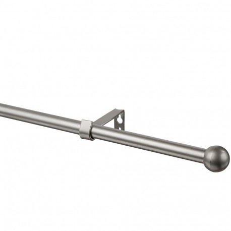 CURTAIN ROD SET MAT CHROME 200MM D16