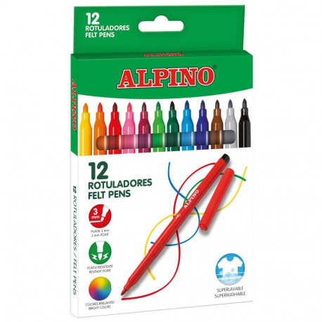 Alpino 12 värvi viltpliiatsid