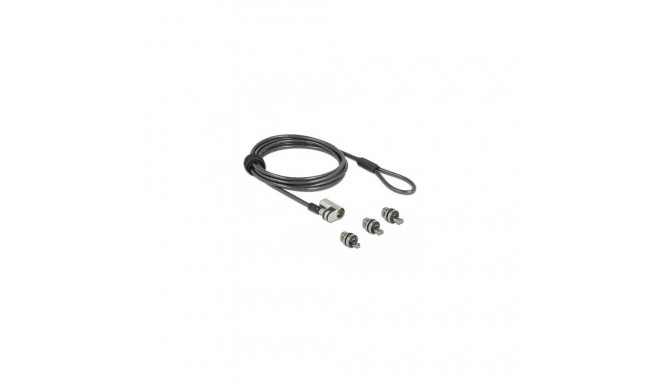 Navilock 20676 cable lock Black, Silver 2 m