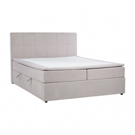 Continental bed KUKA MOON 160x200cm light grey, with storage