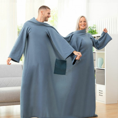 Keskmise Taskuga Kahe Varrukaga Tekk Doublanket InnovaGoods - Sinine