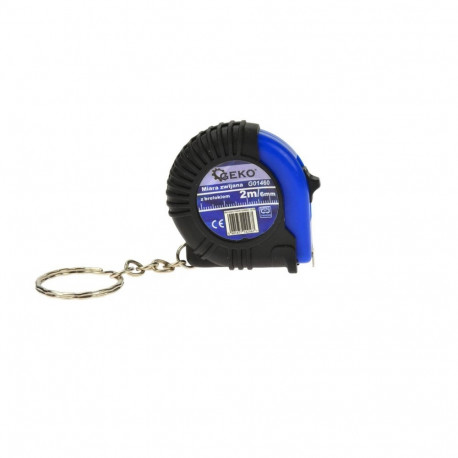 Geko tape measure G01460, 2 m, 6 mm, steel blade, ABS casing, lockable, metric, keyring