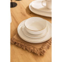 PLATE WITH GOLD RIM WHITE 19CM