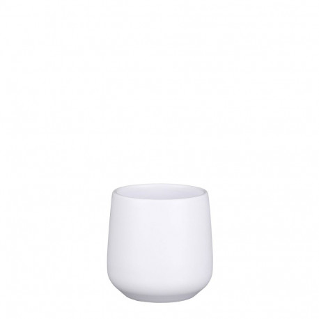 CERAMIC POT AMBER D12 H11.5CM WHITE MATT