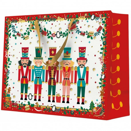 BAG GIFT CHRISTMAS NUTCRACK 33.5X26.5CM