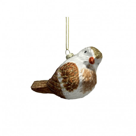 ORNAMENT GLASS BIRD 12X6CM