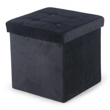 POUF MATEO TUFTING 38X38X38CM BLACK