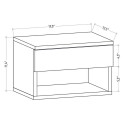 BEDSIDE TABLE WHITE 29X44.6X31.9CM