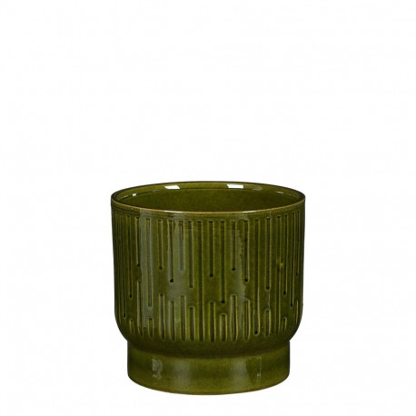CERAMIC POT THIAGO D17 H15 GREEN VERTIC
