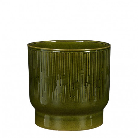 CERAMIC POT THIAGO D22 H20 GREEN VERTIC