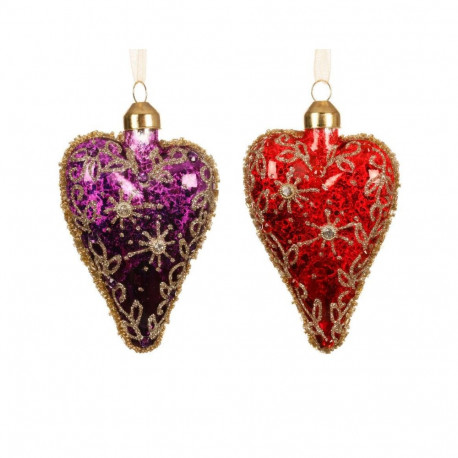 ORNAMENT GLASS HEART 10CM