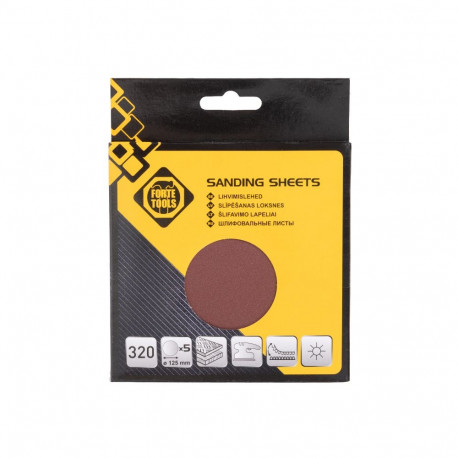 SANDING DISCS WO HOLES NO320 D125 5PC FT