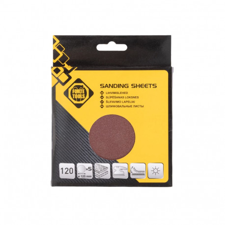 SANDING DISCS WO HOLES NO120 D125 5PC FT