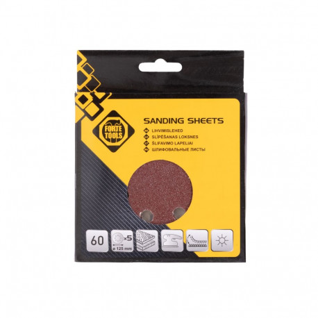 SANDING DISCS 8HOLES NO60 D125 5PCS FT