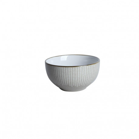 BOWL PRINT MET RIM BROWN 14CM