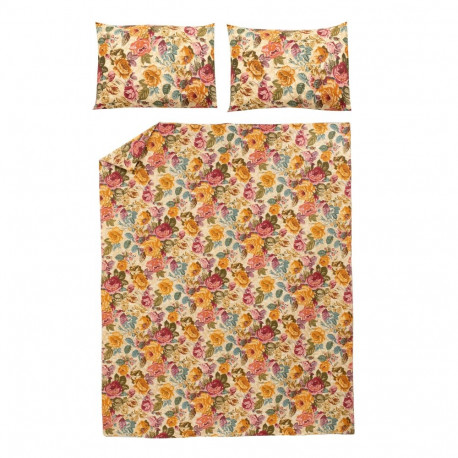BED COV SET Flowers KSL COTTON 200x220CM