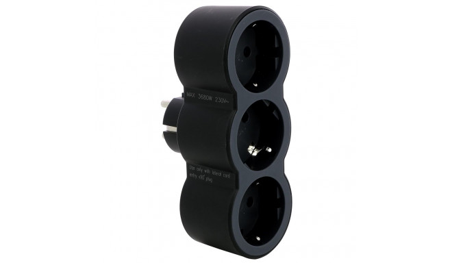 MOP SCH 3X2P+E FRONT OUTLETS BLACK