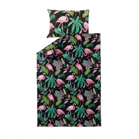 voodipesukomplekt Flamingo satiin 140x200CM