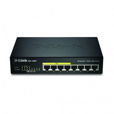 D-link 8-Port Gigabit PoE Switch DGS-1008P Unmanaged, Desktop