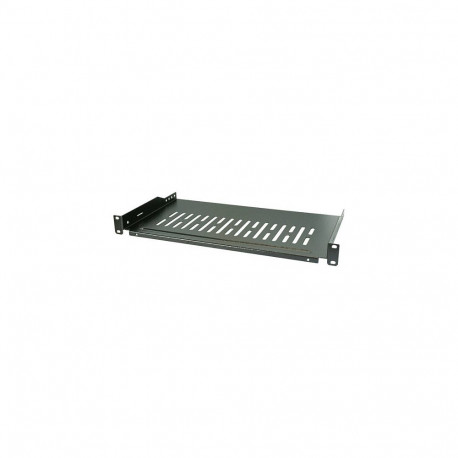 19" 1HE riiul sügavuselt reguleeritav T=250mm, max. 10kg, must
