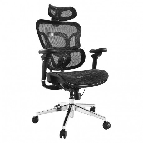 Equip ergonoomiline bürootool lite peatoe ja käetugedega, must