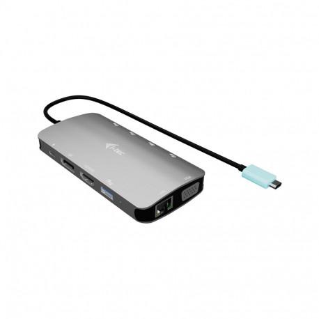 "D I-TEC USB-C Metal Nano 3x Display Docking Station 1x DP 1x HDMI 1x VGA 1x GLAN 1x USB-C Gen1 4x U