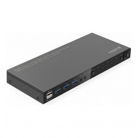 ROLINE KVM-lüliti, HDMI 4K, USB, 1 kasutaja – 4 arvutit, 3 pordiga USB-jaotur