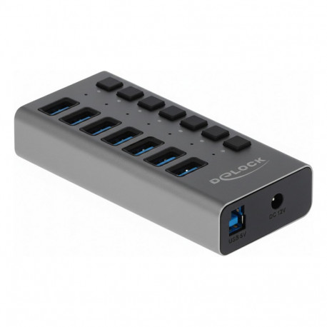 "Externer USB 5 Gbps 6 Port Hub mit Schalter und SD / Micro SD Slot"