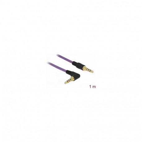 Delock 3,5 mm 4 Pin pistik > nurga all pistik helikaabel 1 m lilla