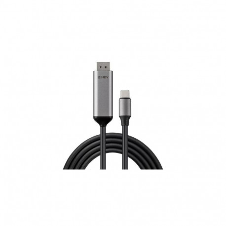 Lindy 43504 video cable adapter 2 m USB Type-C DisplayPort Grey