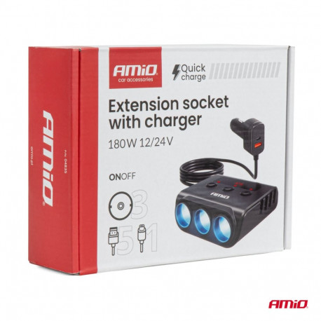 Laadija 4×USB-A,QC 3.0,PD 3.0,180W