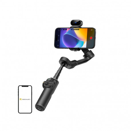 Camera Stabilizer - AOCHUAN X2 Gimbal 3-Axis Stabilization, 20 cm Extension Arm, 330 g Capacity, Bla