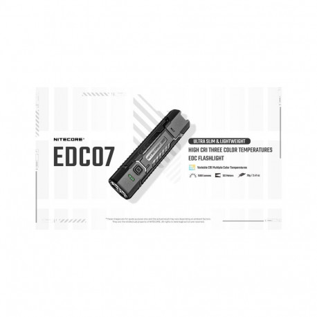 Nitecore EDC07 rechargeable USB-C flashlight – 1500 lumens, three color temperatures, ultra-slim 70g