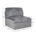 Modular sofa SAMOA 1-seater armless section, grey