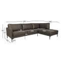 Nurgadiivan SOFIA PN 257x83/168xH82cm, tume oliiv