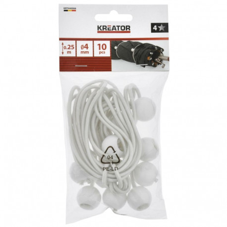 Bungee ball strap Ø 4mm, 25cm - 10 pcs, Kreator, KRTH40906