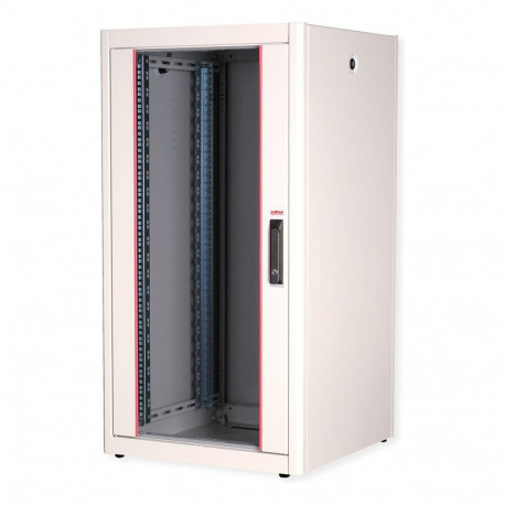 "ROLINE 19-Zoll Netzwerkschrank Basic 22 HE, 600x600 BxT Glastr grau"