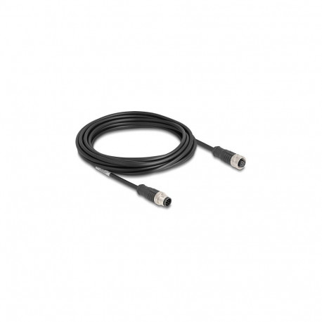 "Delock M12 Kabel A-kodiert 8 Pin Stecker zu Buchse PVC 5 m"