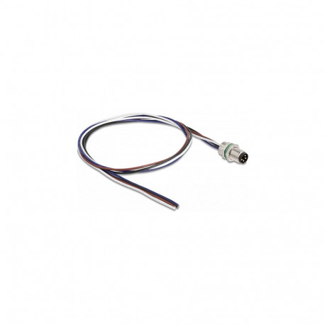 "Delock M8 Einbaukabel A-kodiert 4 Pin Stecker für Panel mit offenen Kabeln Front Montage 0,5 m"